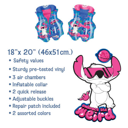 เสื้อชูชีพขนาด 20 X 18 นิ้ว ลาย STITCH สีน้ำเงิน_5